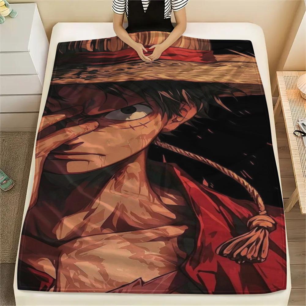 Luffy Holiday Travel Essential Printed Blanket, Flannel Blanket Ideal for Bedroom, Sofa, Bed and Picnic Party.-TING