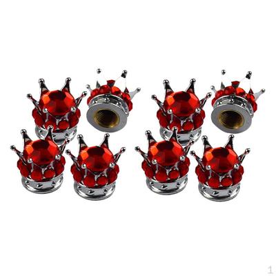 8 Tappi Valvole Stelo Pneumatici Auto Camion Veicolo Rossi con Diamanti Bling