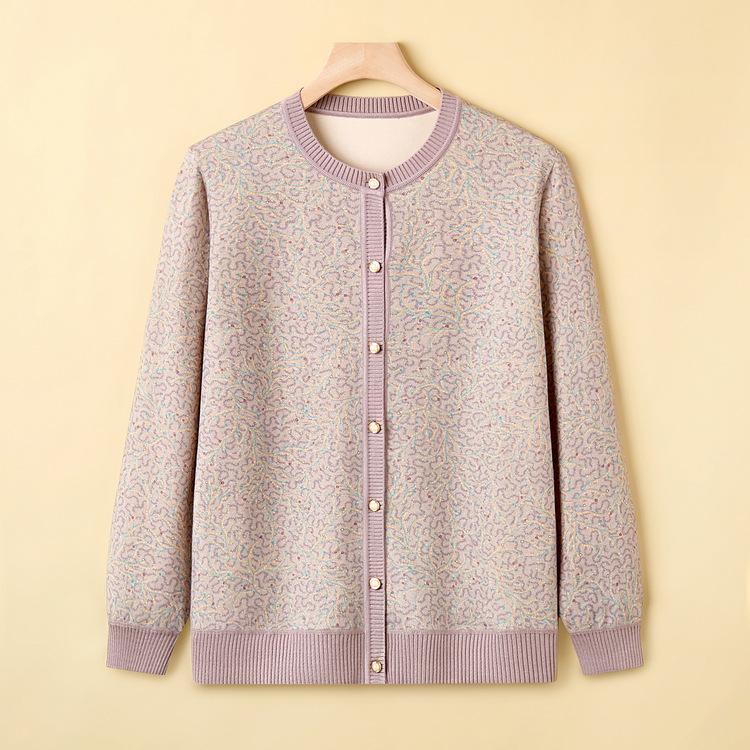 

Женские футболки Топы Среднего возраста Базовая рубашка Весна и Осень Мамина Круглый вырез Модная Стильная Рубашка Универсальные Длинные рукава 4XL