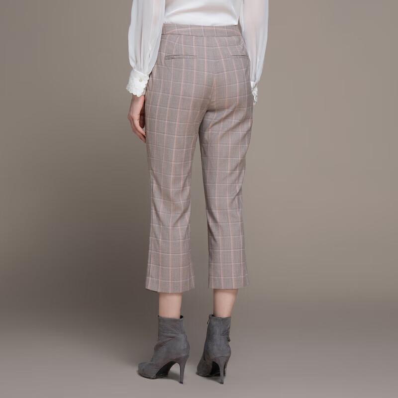 PORTS Women's Straight-Leg Plaid Pants LM9P003NFQ043