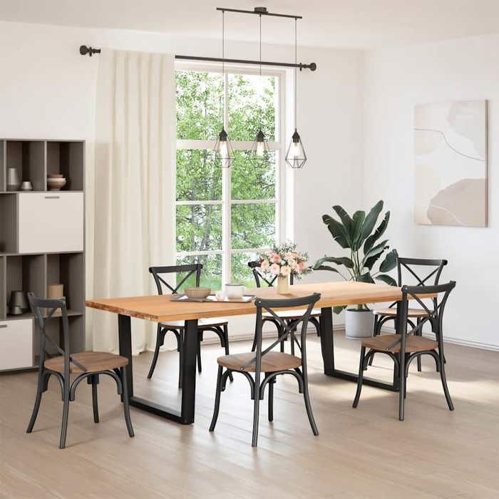 VidaXL Dining Table Legs In V-Shape, 2 Pieces, Black, 100 X (72-73,3) Cm, Steel 4012656