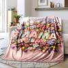 Floral Mama Tribute Gift Customize Text Soft Cozy Versatile For Sofa Couch Office Bed Picnics Four Seasons Universal Playful Design Gifts For Family