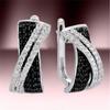 ZAKOL Trendy Crystal Earrings For Women Black And White Zircon Fashion Champagne Gold Color Earrings Wedding Zircon Gifts