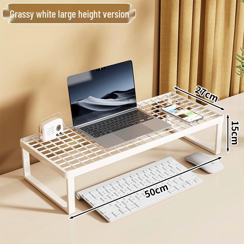 Cooled Laptop & Monitor Stand: Ergonomic Desk Riser with Suspended Bracket for Home Office