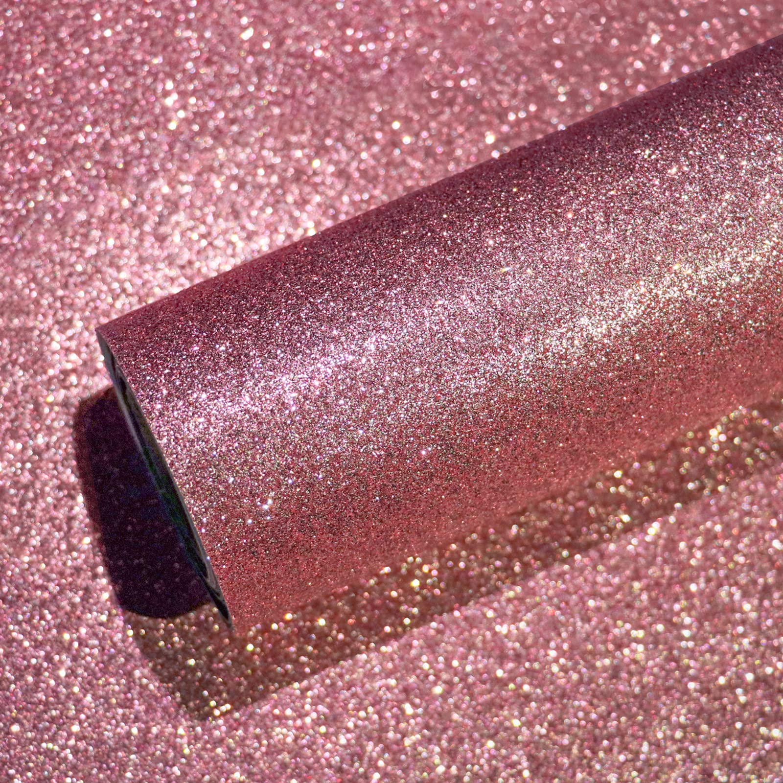 

VEELIKE 40x900cm Glitter Wallpaper for Sliding Wall Furniture No Adhesive Wall Kitchen Renovation Remodeling Cutting Easy to Suitable for Pink розовый