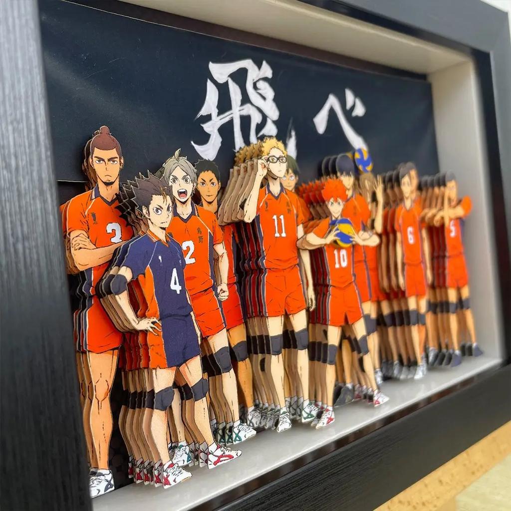 Anime Haikyuu!! 3D Art Painting Shoyo Hinata Kei Tsukishima Cartoon Figure Collect Picture Desktop Bedroom Decora Halloween Gift