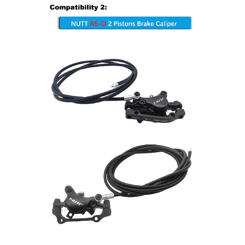 NUTT Y-5 A5-D Oil Tubing 1.35m 2.2m For Scooter E-bike Electric Calipers Oil Pipe Oil Needle Olive Head Rubber Cap Silver Joint