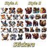 17pcs Cute Water Color watercolor brown bear Hand Account Stickers Stationery Laptop Suitcase Skateboard Stationery  Planner