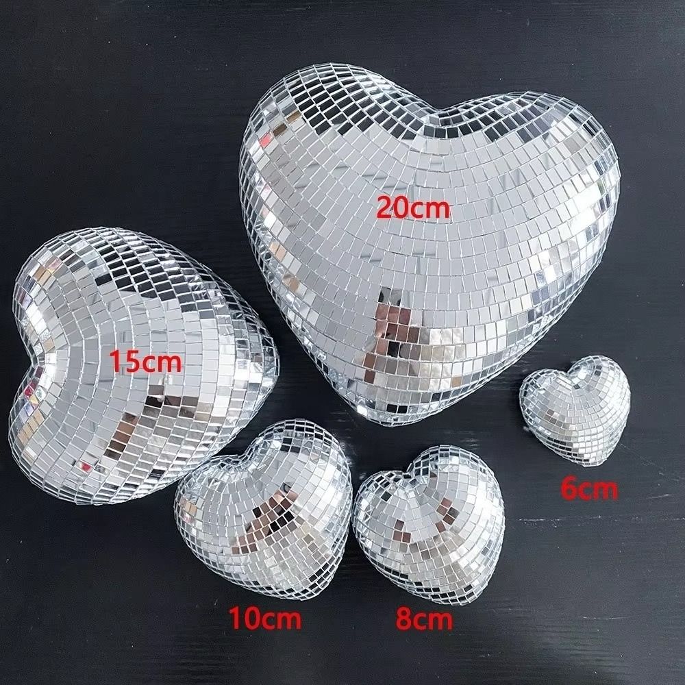 Lightweight Heart-Shaped Pendant Reflective Disco Ball Ornaments Disco Ball Decorations Garden