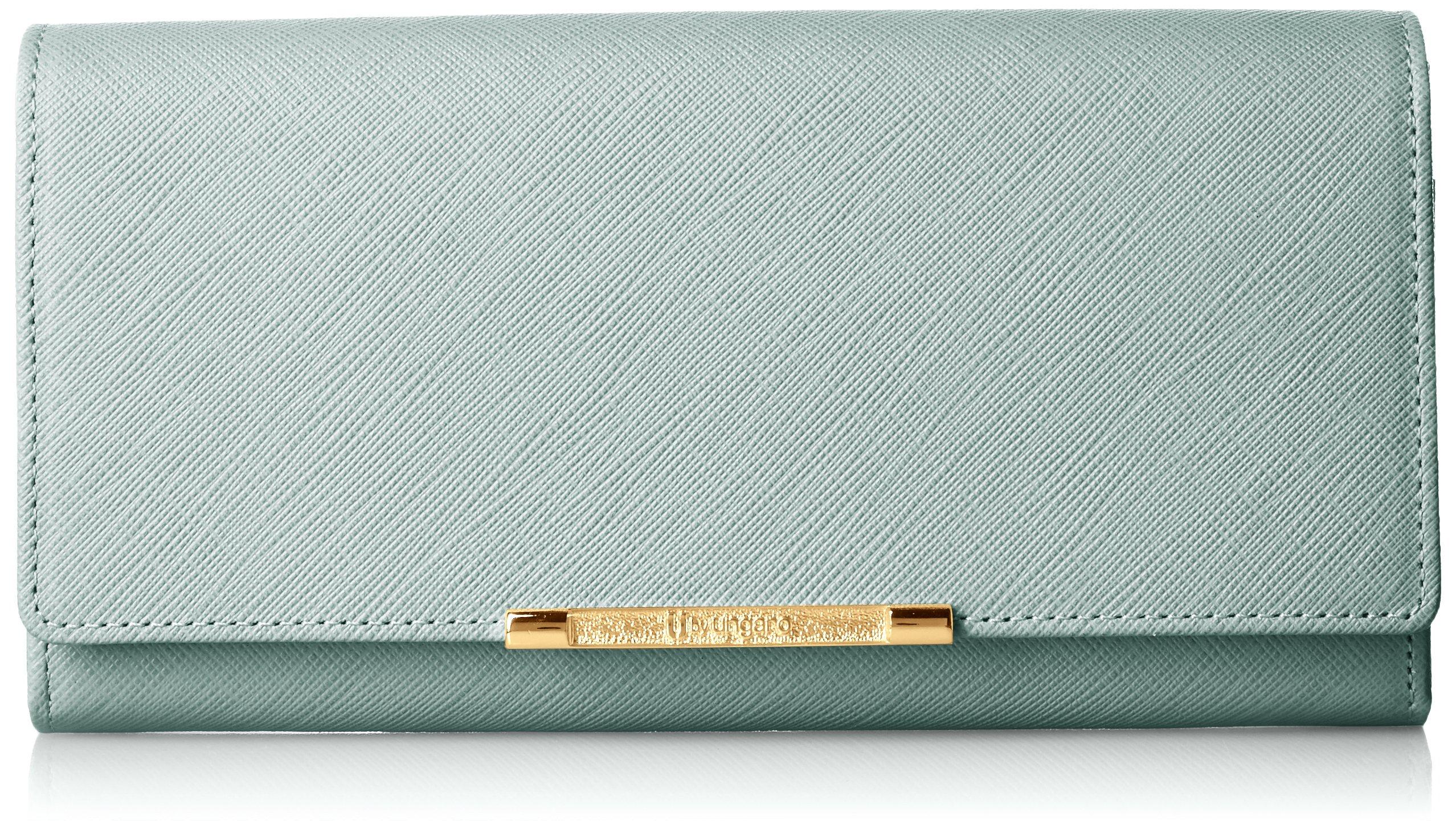 

U by Ungaro Eiger Long Wallet with Double Interior Zipper and Flap, Light Green, UULW6AT4 68