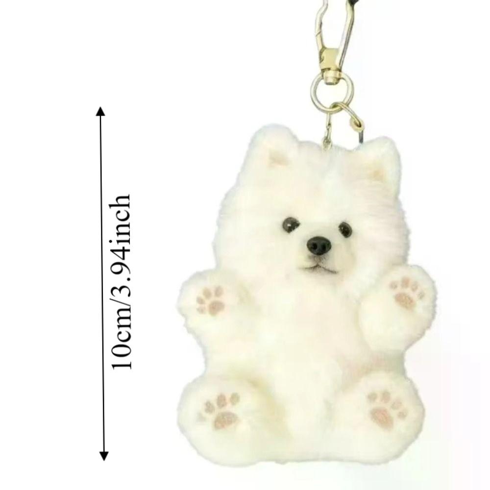 PP Cotton Samoyed Plush Ornaments Lifelike Samoyed Plush Toy  Backpack Decoration