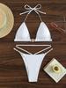 2025 European and American Solid Color Women's Sexy Bikini Split Swimsuit