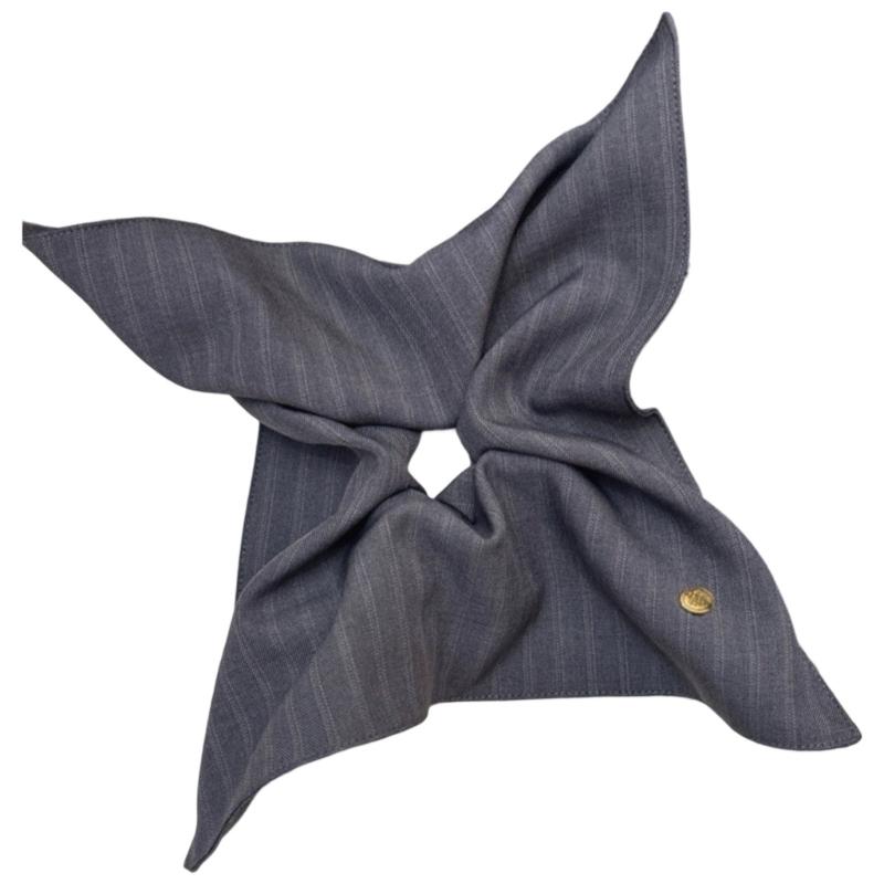 

Practical Hair Band Striped Cloth Scrunchie Adjustable Ponytail Holder For Casual Outfits Or Prom event темно серый