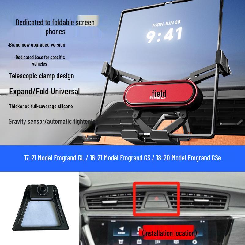Custom Foldable Phone Holder for Geely Models: Emgrand, Boyue, Vision X1/X6, Jiaji, Binyue, Xingyue L, Xingyuan