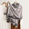 Simple chain printed silk scarf women's fashion high-end gift spring and autumn trend warm scarf