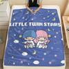 1PC Little Twin Stars Print Flannel Blanket, High quality All Seasons, Home Decor, Warmth and Comfort, Perfect for Christmas Gifts