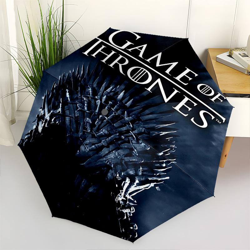 1pc Game of Thrones Automatic Folding Umbrella - Compact 8-Rib Design, Durable Plastic & Iron1309L