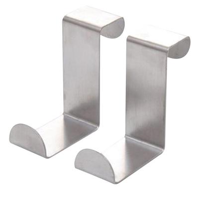 2PCS Silver Organizer Kitchen Tool Clothes Hanger Z-shape Stainless Steel Door Hook