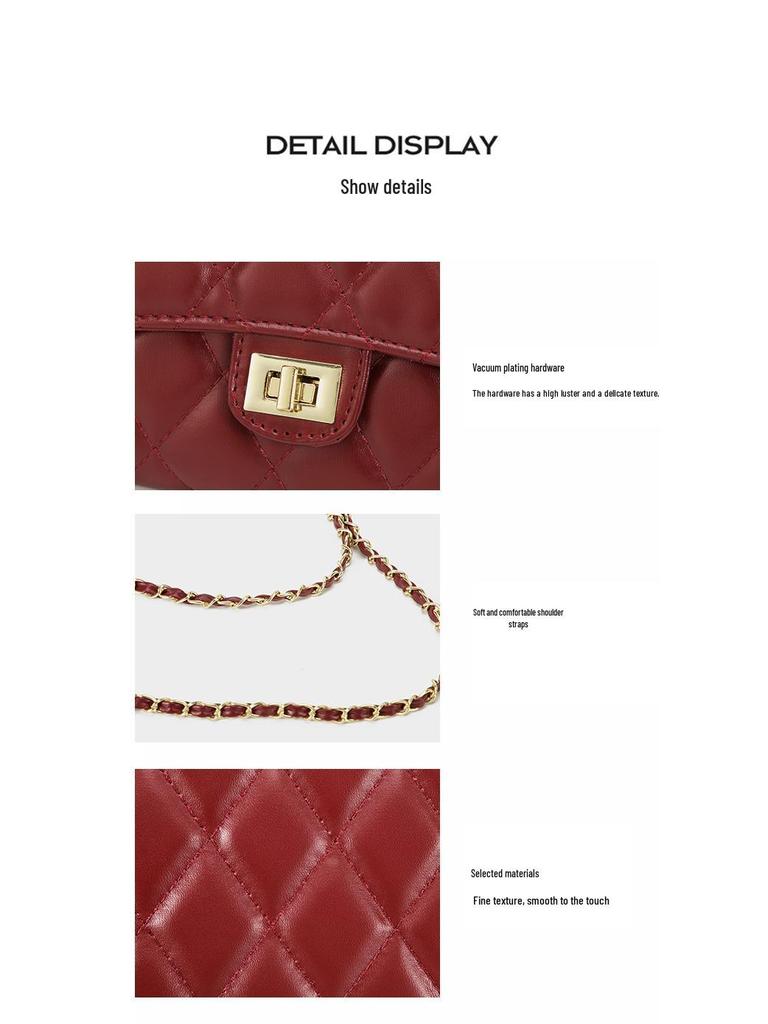 Korean Style Quilted Chain Bag - Women's 2025 Trendy Small Square Crossbody Bag for Elegant, Fashionable Looks