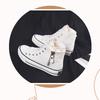 2025 Spring Summer New Strappy Flat Mid-Top Canvas Shoes Side Zipper Women's Sneakers Casual Shoes Student Cloth Shoes