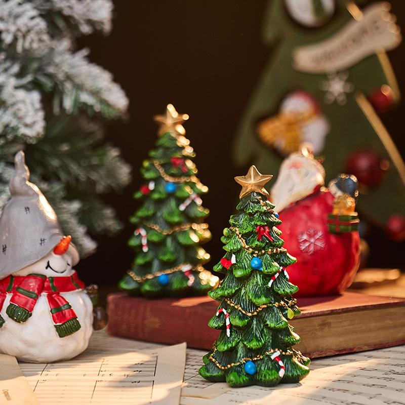 Christmas Stereo Wooden Tree Scene Layout Xmas Tree Ornaments DIY New Year Gifts Navidad New Year Desktop Decorations Supplies