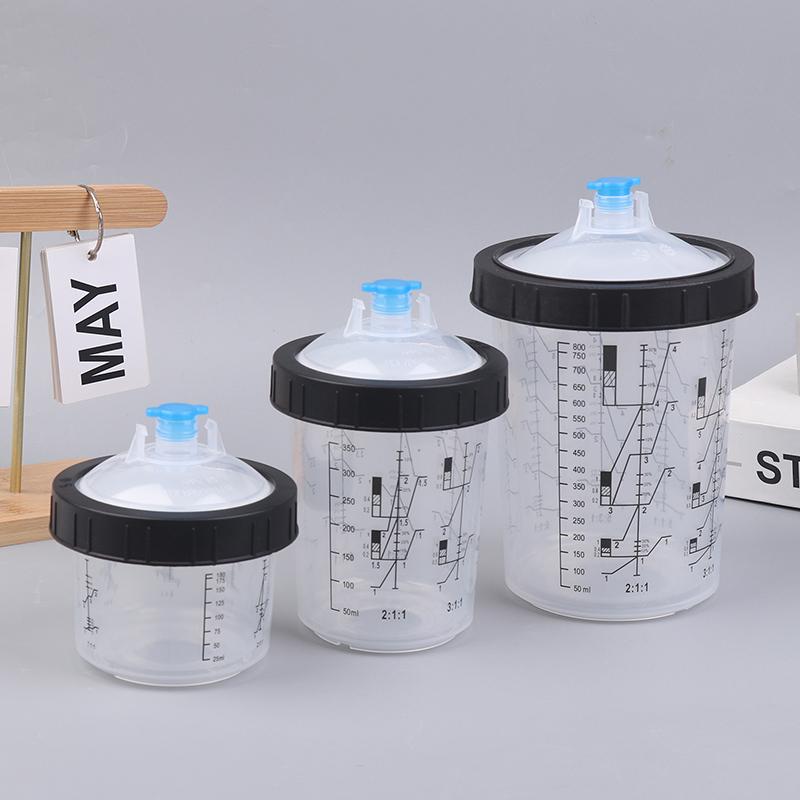 1Pc Paint Spray Cup 180/350/800ml Plastic Paint Mixing Cup Disposable Paint Cup Spray Pot Type Quick Cup