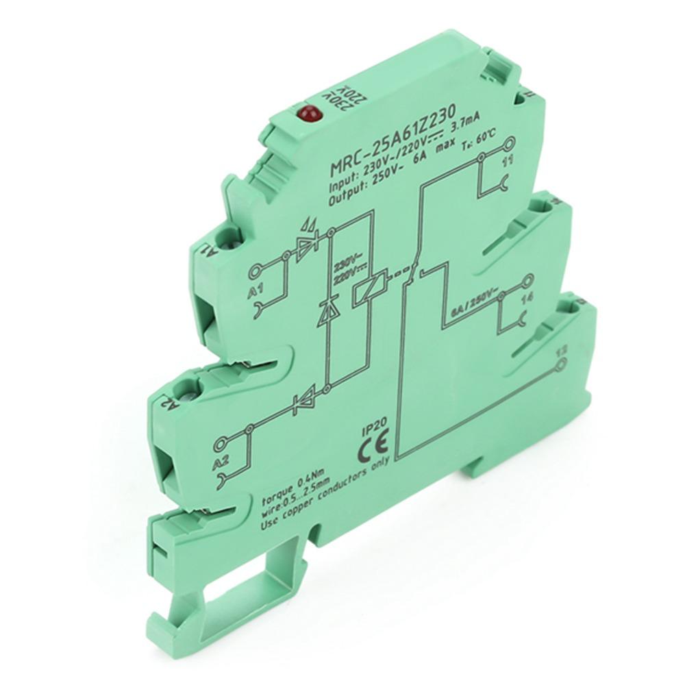 MRC-25A61Z230 PLC Relay 6.2mm Thickness 230VAC/220VDC Ultra-thin Relay 1NO 1 NC Interface Relay Module Industrial Control