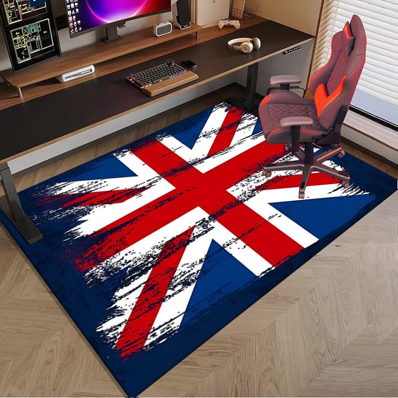 British Flag Artwork Area Rug Office rug, Chair Rug, Decor Carpet Livingroom bedroom Mat, Large Size Fan gifts Christmas gifts