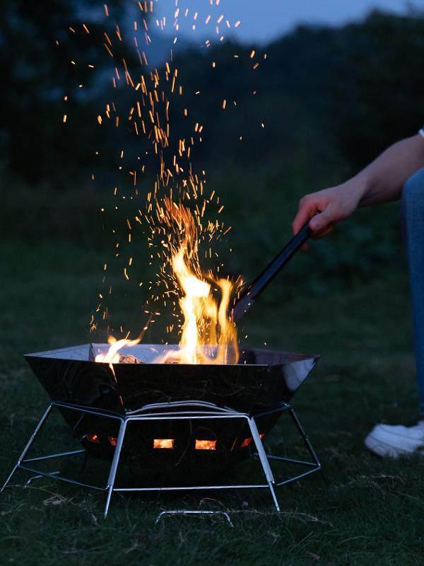 Portable Folding Fire Pit & Grill for Camping and Home Heating