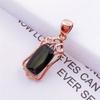 Purple Gold Square Greenstone Pendant Women'S Glossy Diamond-Plated Rose Gold Color Gold Necklace