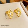 Rhinestone Hollow Gold-Plated Eye Pendant Chain Jewelry Set