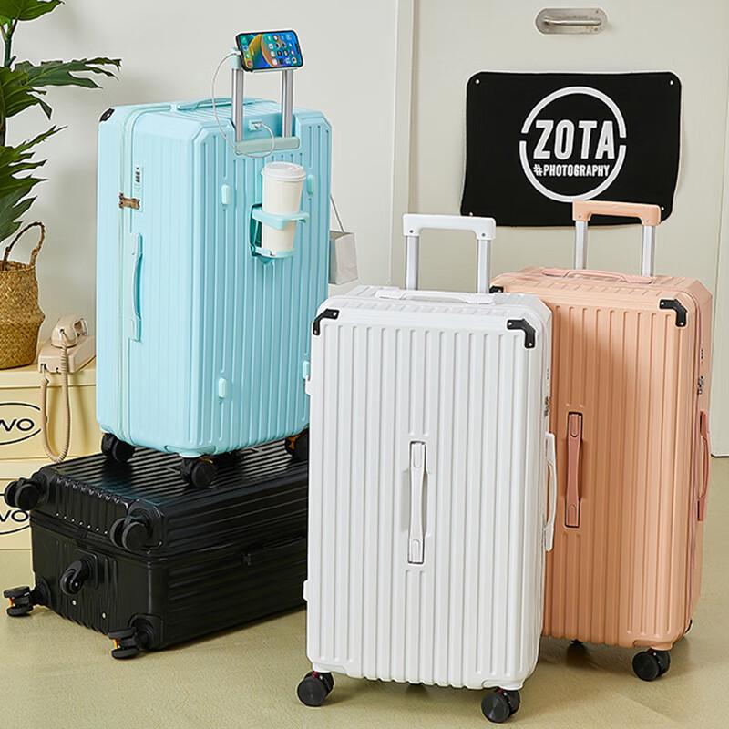 OEING Multi-functional Luggage with USB Charging and Cup Holder