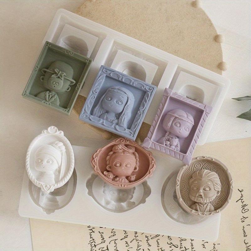 Dropping Resin Relief Semi Three-dimensional Portrait Refrigerator Sticker Aromatherapy Gypsum Hanging Silicone Mold House Goods