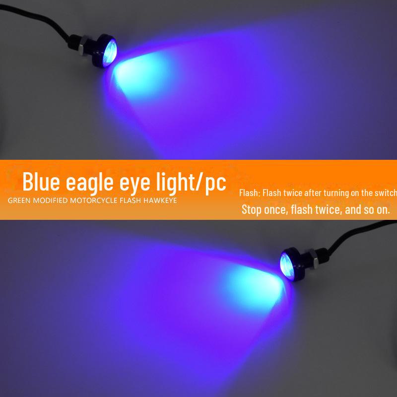 12V LED Eagle Eye Motorcycle License Plate Light - Waterproof, High Brightness, Daytime Running, Brake Light