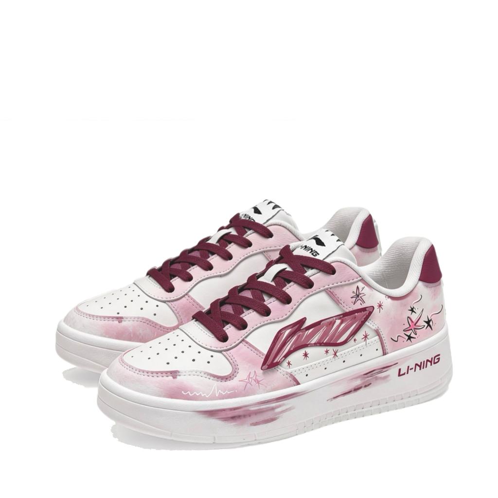 Li Ning Cardiac Trajectory Cushioning Low Top Skateboard Shoes Men's Pink AGCS419-1(TeamM-)