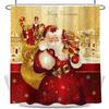 1/3/4pcs Navidad Merry Christmas 3D Printing Shower Curtain Polyester Waterproof Green Festival Accessories For Bathroom Decor