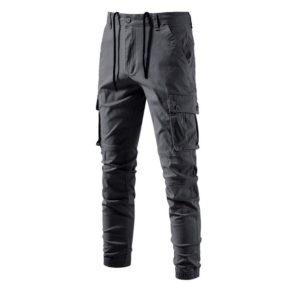 Spring and Autumn New Men's Casual Cargo Pants Wholesale Breathable Men's Youth Solid Color Versatile Long Pants
