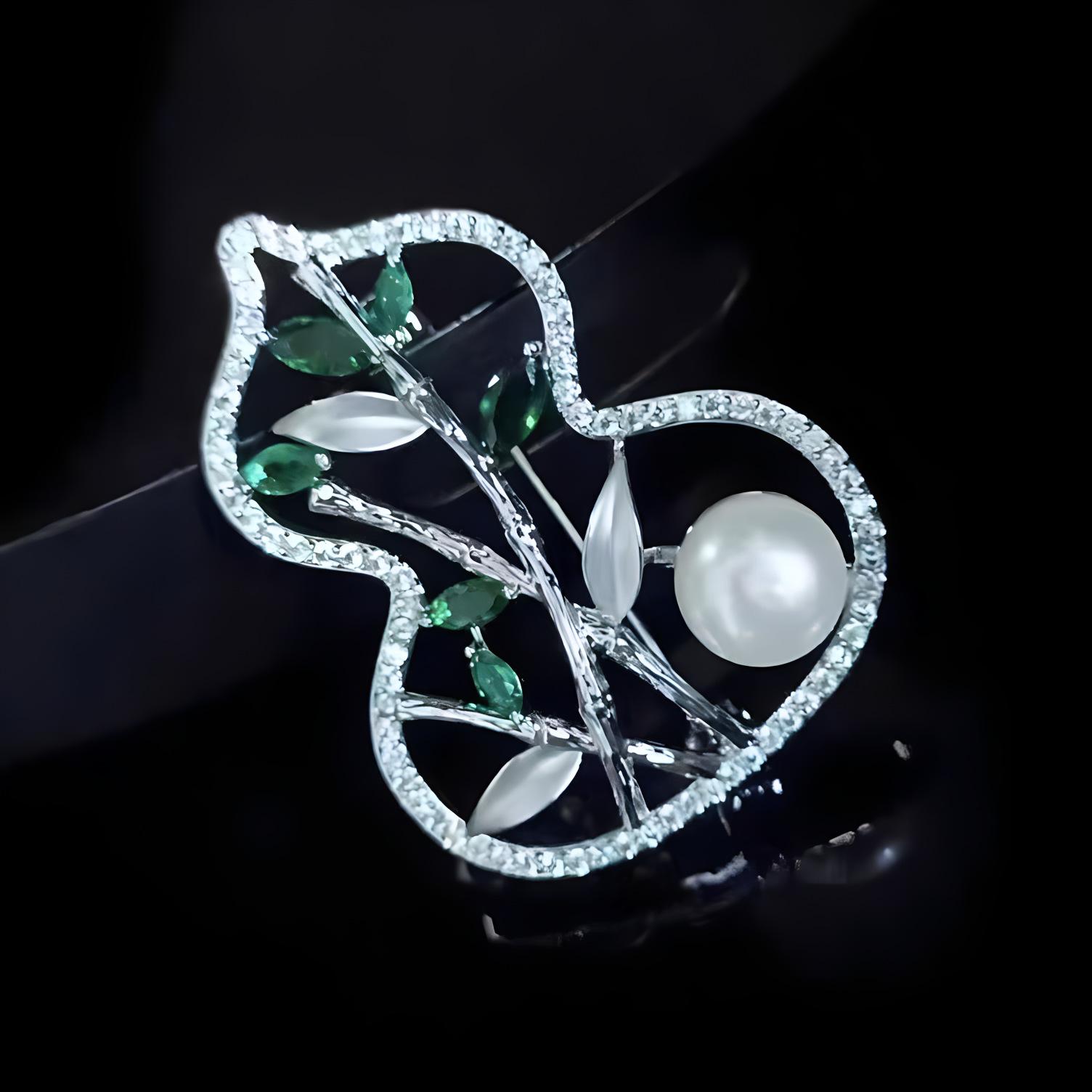 

Простой национальный стиль тыква бамбуковый лист брошь женственность универсальный жемчужный корсаж индивидуальность нишевый дизайн булавка аксессуары