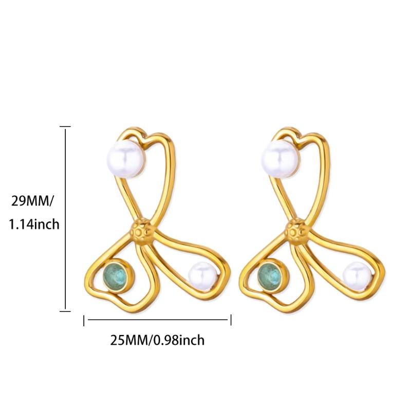 Temperament slightly inlaid zircon shell flower stud earrings high sense fashion exquisite earrings retro personality trend earrings