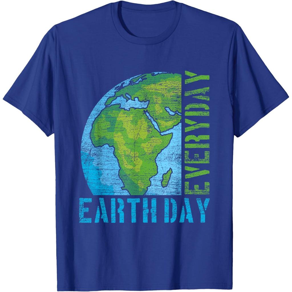 Everyday Earth Day Graphic Tee Distressed Print Casual Short Sleeve T-Shirt for Unisex