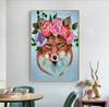 RUOPOTY Painting By Numbers Fox Animal Wall Art Unique Gift On Canvas Acrylic Picture By Numbers Flower For Living Room