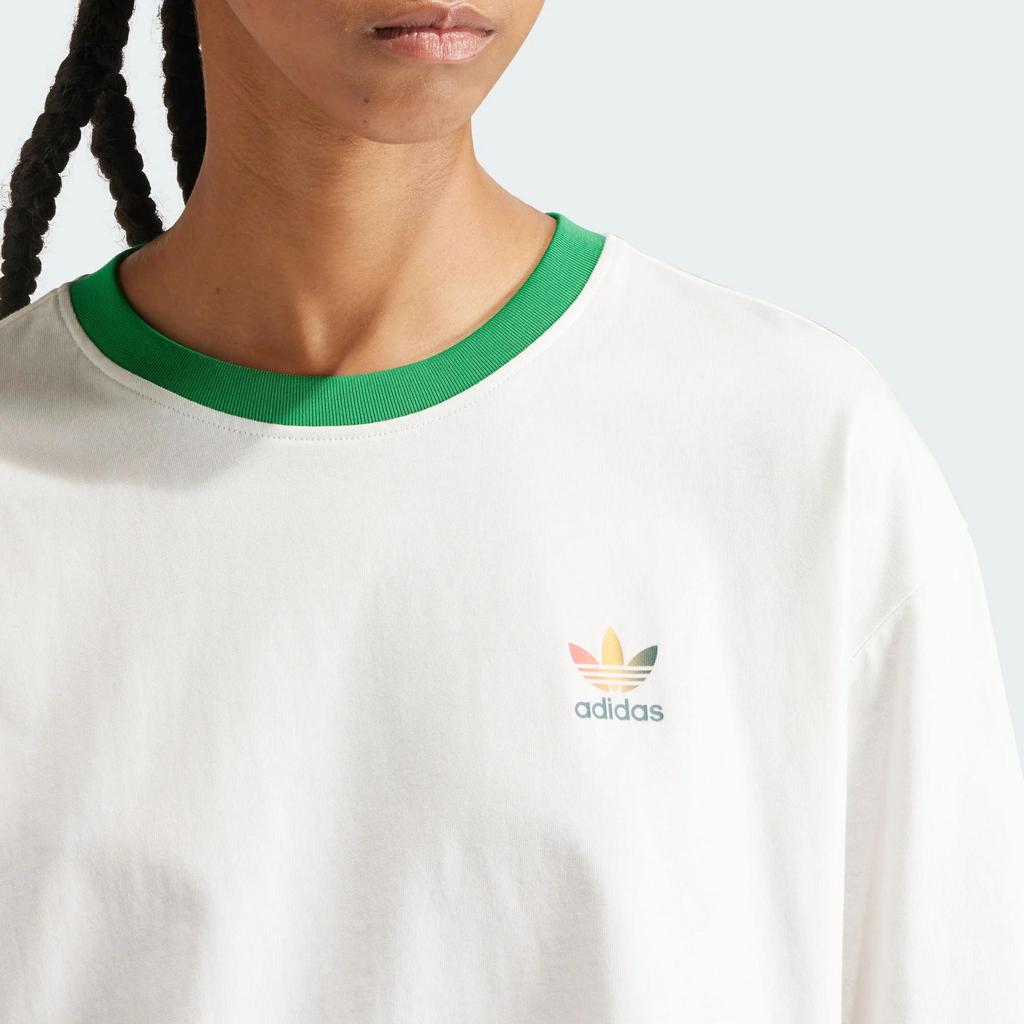 adidas originals Women'ss Logo Print Crewneck Sport T-Shirt White (Unisex) T-Shirts IS0312
