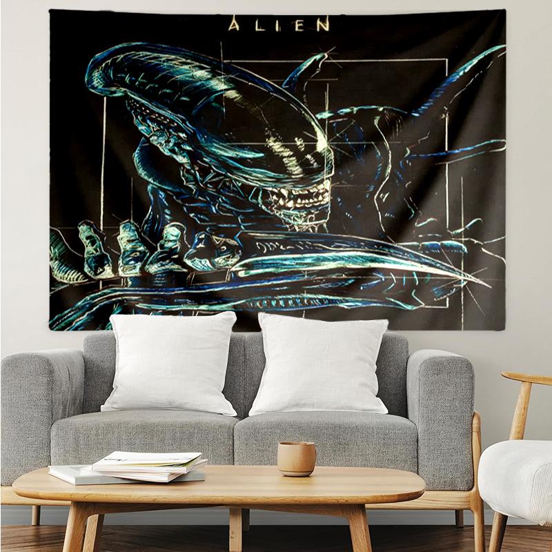 Alien Horror Artwork Tapestry Hanging for Bedroom,Livingroom, Playroom,Decor Art Room Wall Tapestry Holiday and Birthday Gifts