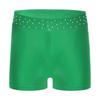 Girls Performance Shorts Sparkling Rhinestones Waistband Figure Skating Dance Gymnastics Bottom