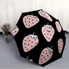 1pc Strawberry Pattern Automatic Open/close Folding Compact Umbrella, 8-Rib Sturdy Canopy, Lightweight Portable, Everyday Use, Gift, Outdoor Umbrella,