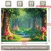 2D Enchanted Mushroom Backdrop Cartoon Forest Kids Photo Studio Background