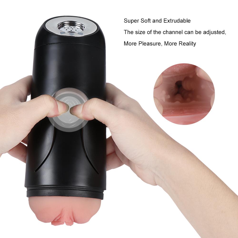 RUNYU Male Masturbate Realistic Vagina Vibrating Masturbator Device Sex Toy for Men