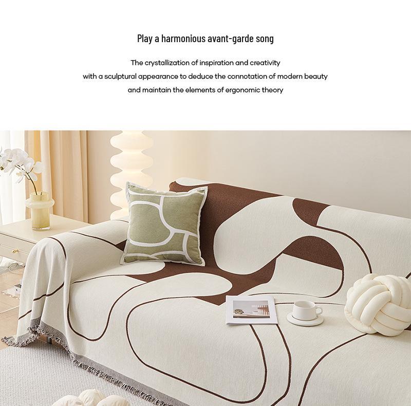 Fantasy Journey Four Seasons Non-slip Sofa Throw Cover, Cream Style, Simple Design