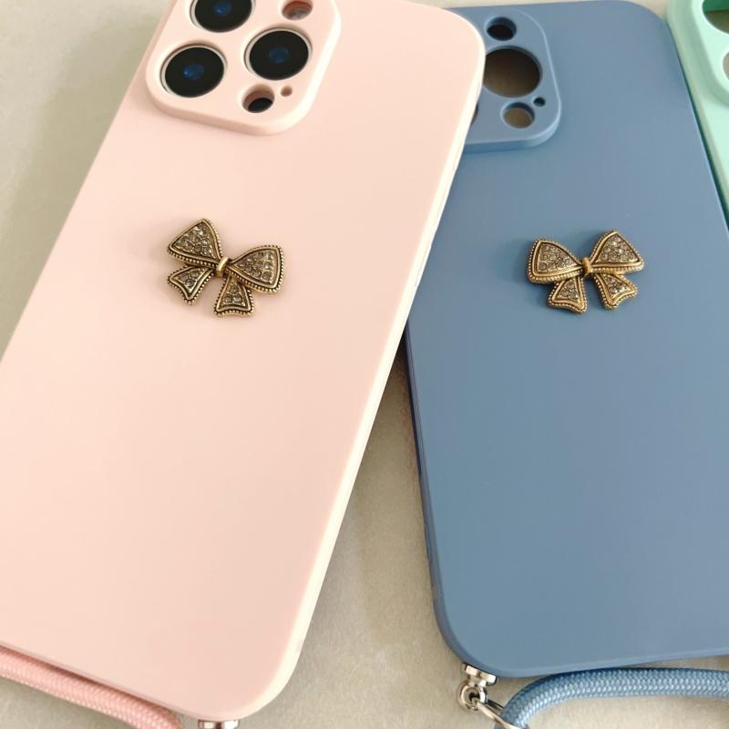 Lanyard Case For Xiaomi Redmi 15 15C 14C 13C A5 A3 Note 14 Pro 13 12 Crossbody Cord Strap Metal Butterfly Diamond Soft TPU Cover