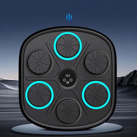Smart Music Boxing Machine Wall Mounted Speed Modes Adjustable Electronic LED Boxing Training Target Punching Pad Home Gym Workout Equipment